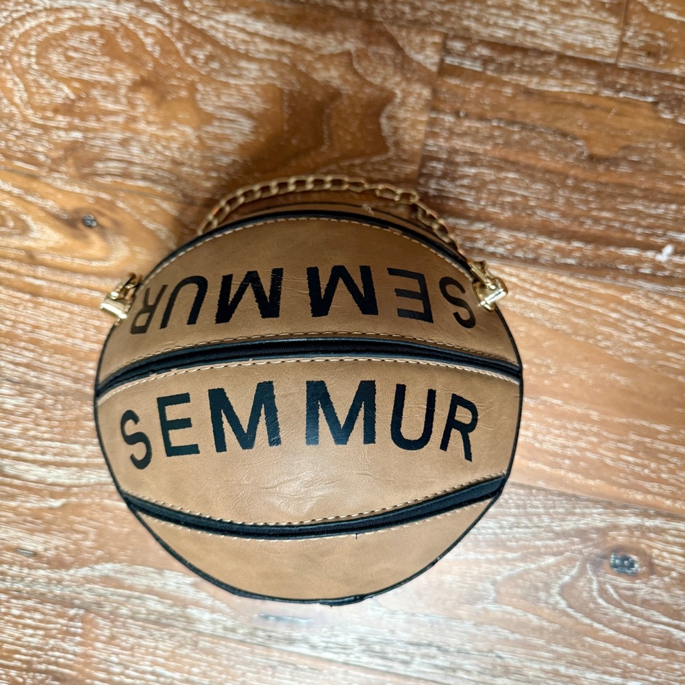 Homme + Femme Semmur Faux Leather Brown Basketball 🏀 Cross-body Purse